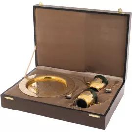 Кофейный набор на 2 персоны "Дуэт" из нефрита, Златоуст