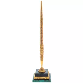 Desk handle on a malachite base