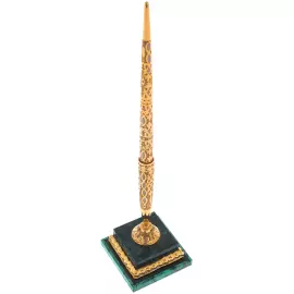 Desk handle on a malachite base