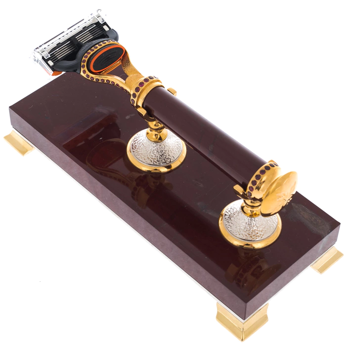 Shaving set made of jasper, Zlatoust