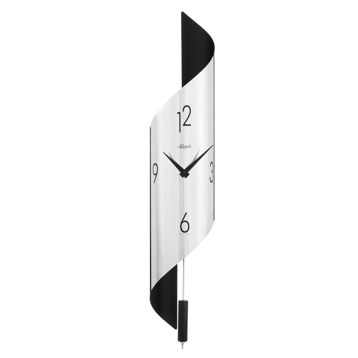 Hermle wall clock, silver - black