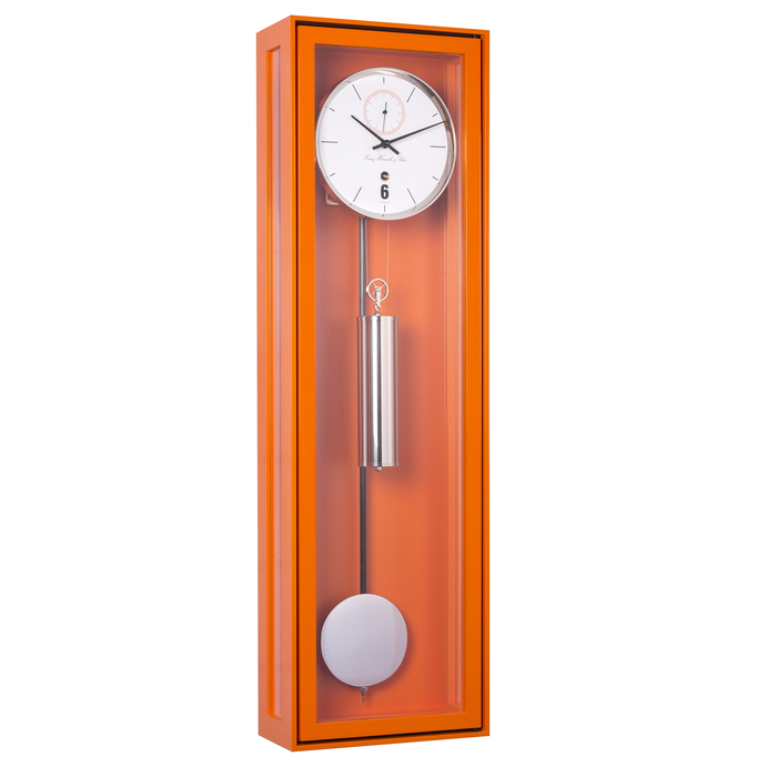 Hermle wall clock, orange
