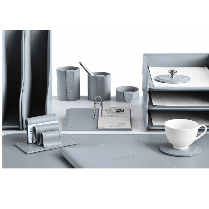 Table set "Business Cuoietto" grey, 6 pieces