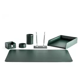 Настольный набор "Business Cuoietto" зеленый, 6 предметов