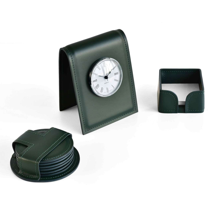 Настольный набор "Business Cuoietto" зеленый, 6 предметов Настольный набор "Business Cuoietto" зеленый, 6 предметов