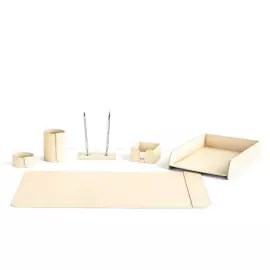 Настольный набор "Business Cuoietto" Treccia/слоновая кость, 6 предметов