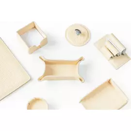 Настольный набор "Business Cuoietto" Treccia/слоновая кость, 6 предметов