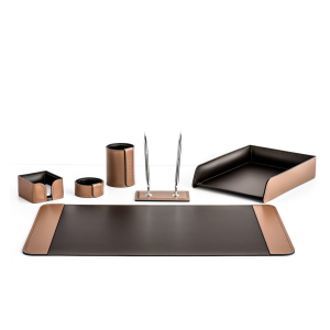 Настольный набор "Business Cuoietto" табак/шоколад, 6 предметов Настольный набор "Business Cuoietto" табак/шоколад, 6 предметов