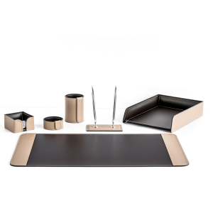 Настольный набор "Business Cuoietto" какао/шоколад, нить какао, 6 предметов Настольный набор "Business Cuoietto" какао/шоколад, нить какао, 6 предметов