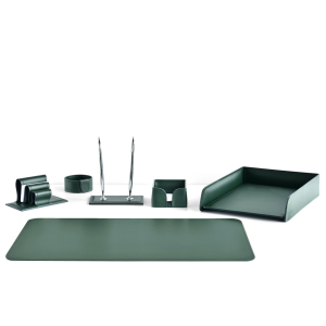 Настольный набор "Business Cuoietto" зеленый, 6 предметов Настольный набор "Business Cuoietto" зеленый, 6 предметов