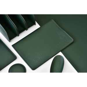 Настольный набор "Business Cuoietto" зеленый, 6 предметов Настольный набор "Business Cuoietto" зеленый, 6 предметов