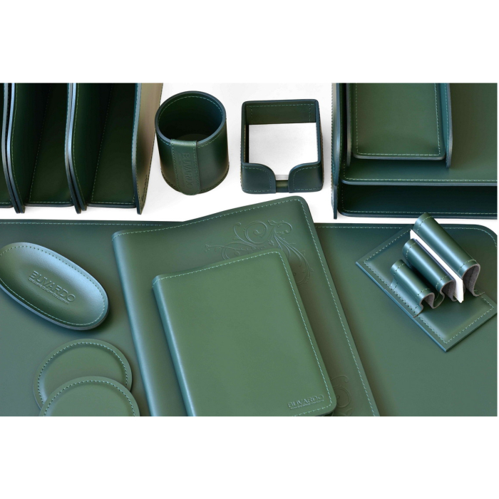Настольный набор "Business Cuoietto" зеленый, 7 предметов