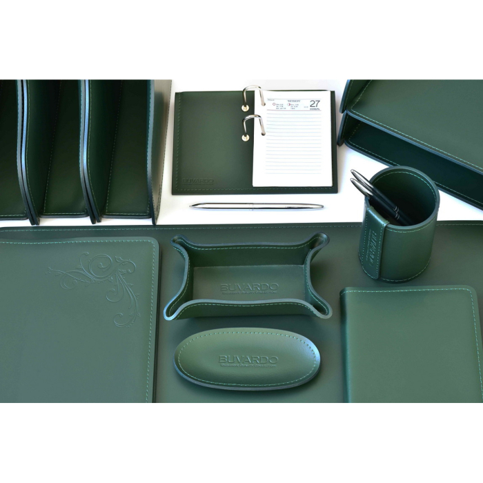 Настольный набор "Business Cuoietto" зеленый, 7 предметов