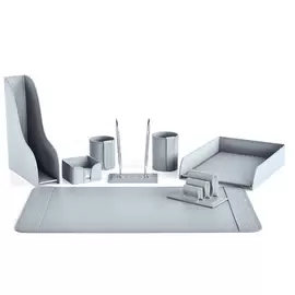 Настольный набор "Business Cuoietto" treccia/серый, 8 предметов