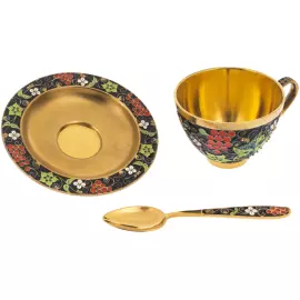 Сервиз кофейный серебряный "Ягодный" на 6 персон