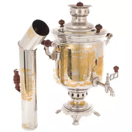 Самовар угольный "Волки" с трубой