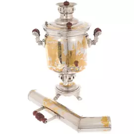 Самовар угольный "Волки" с трубой