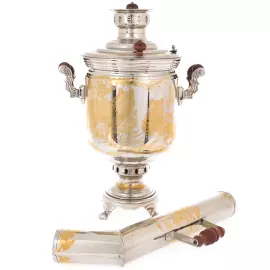 Самовар угольный "Волки" с трубой