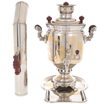 Combined samovar "Lions" with a pipe and a tray