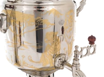 Combined samovar "Lions" with a pipe and a tray