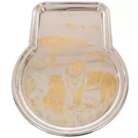 Самовар комбинированный "Львы" с трубой и подносом