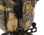 Combined samovar "Lions" with pipe and tray, black