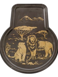 Combined samovar "Lions" with pipe and tray, black