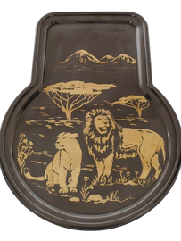Combined samovar "Lions" with pipe and tray, black