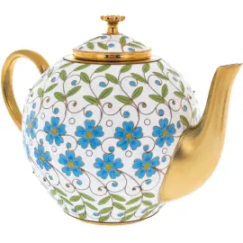 Серебряный чайный набор "Ситец" на 2 персоны Серебряный чайный набор "Ситец" на 2 персоны