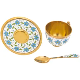 Серебряный чайный набор "Ситец" на 2 персоны Серебряный чайный набор "Ситец" на 2 персоны