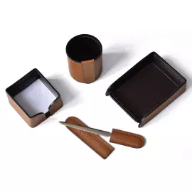 Настольный набор "Business Cuoietto"  табак/шоколад, 10 предметов