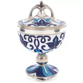 Сервиз чайный серебряный "Расписной" на 6 персон