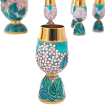 Silver "Lilac" wine set for 6 persons