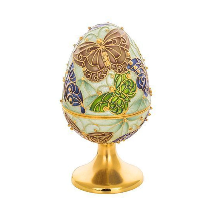 Egg-casket "Butterflies" made of silver