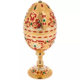 Яйцо-трансформер на ножке с алпанитами и красной эмалью, Златоуст