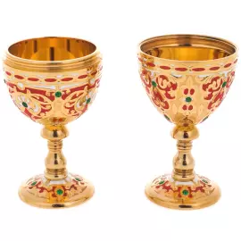 Яйцо-трансформер на ножке с алпанитами и красной эмалью, Златоуст