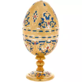 Яйцо-трансформер на ножке с алпанитами и синей эмалью, Златоуст