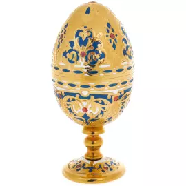 Яйцо-трансформер на ножке с алпанитами и синей эмалью, Златоуст