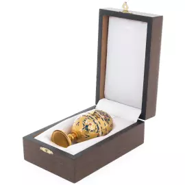 Яйцо-трансформер на ножке с алпанитами и синей эмалью, Златоуст