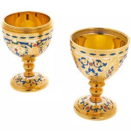 Яйцо-трансформер на ножке с алпанитами и синей эмалью, Златоуст