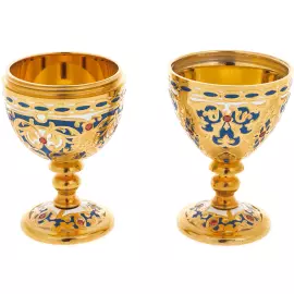 Яйцо-трансформер на ножке с алпанитами и синей эмалью, Златоуст