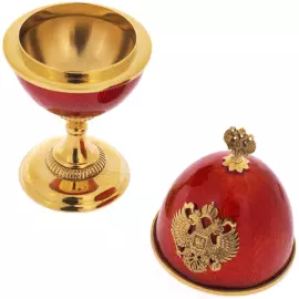 Яйцо-шкатулка из меди и латуни "Герб РФ"