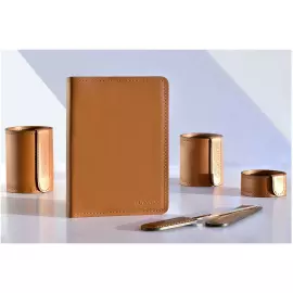 Настольный набор "Business Cuoietto" табак, 6  предметов