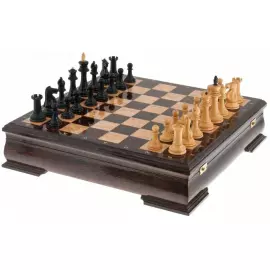 Chess made of African wenge and Colchian boxwood "Staunton" mini-suite