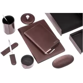 Настольный набор "Premium FG-Cuoietto" коричнево-черный, 7 предметов