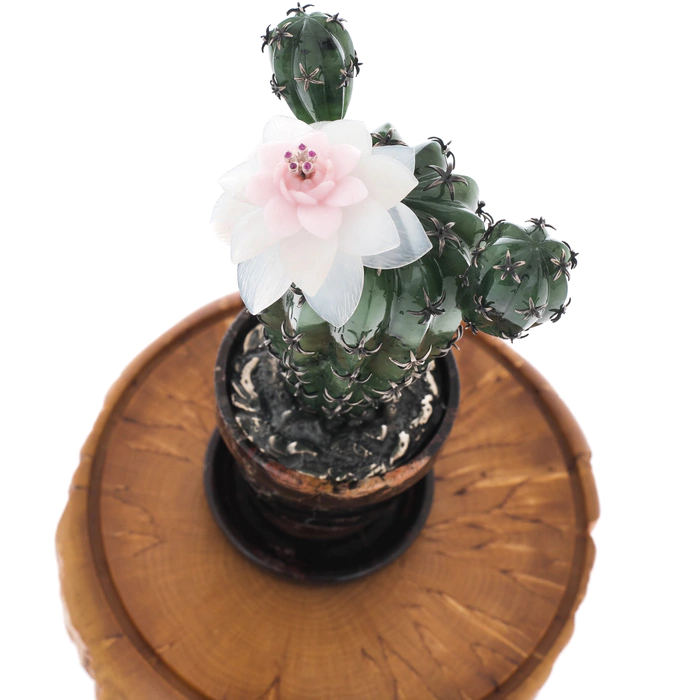 Artistic composition of jade and jasper "Cactus"