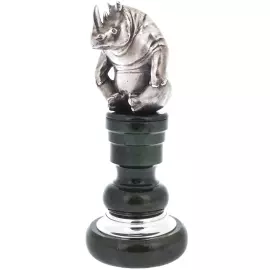 Rhinoceros seal with jade