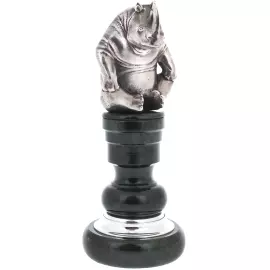 Rhinoceros seal with jade