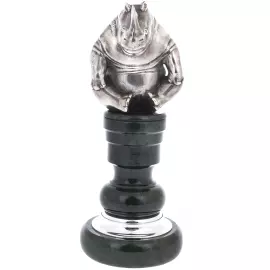 Rhinoceros seal with jade