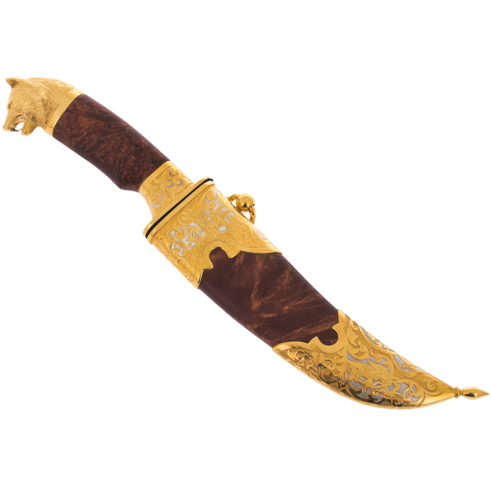 Knife "Wolf" with black damascus, Zlatoust